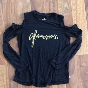 Girls kate spade long sleeve, cold shoulder top